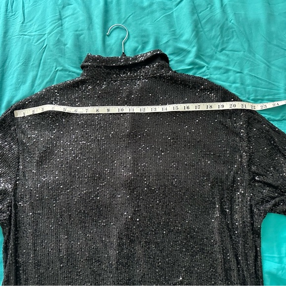 Boohoo Sequin Deep Cuff Shirt - Picture 8 of 10